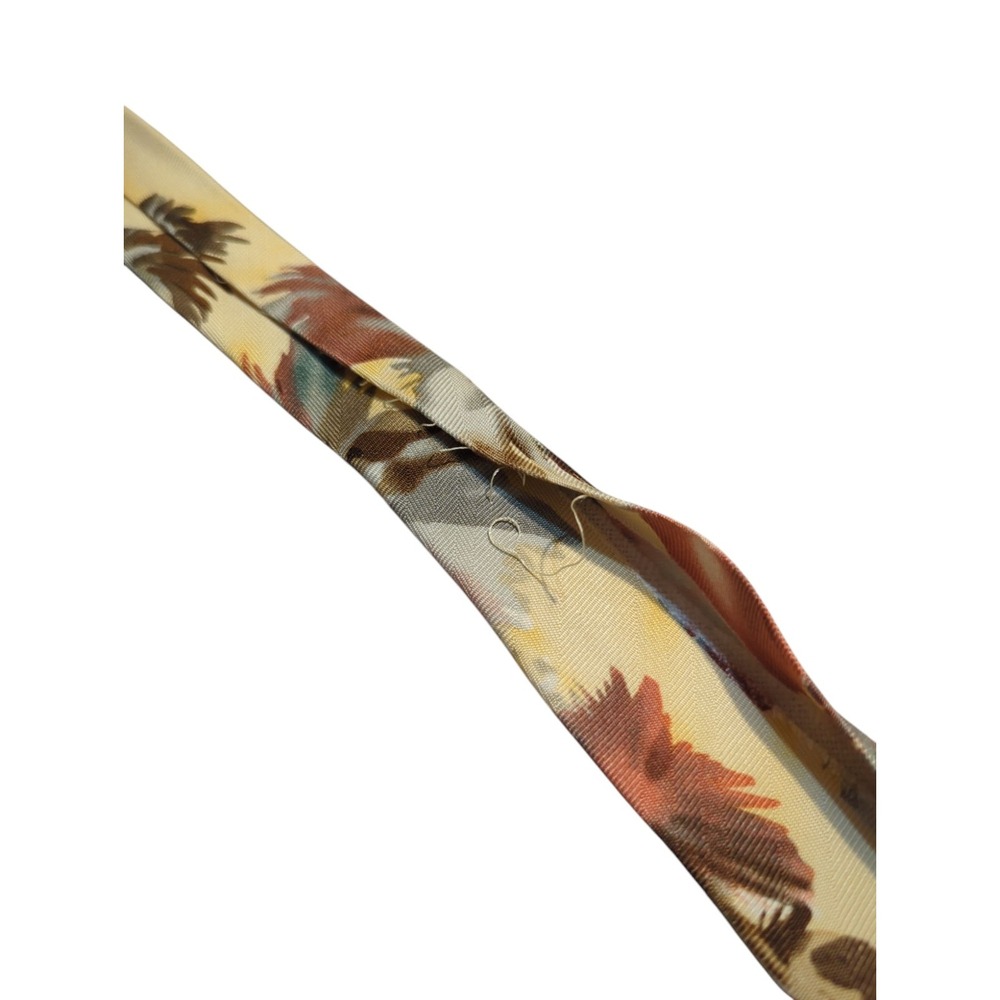 Tommy Bahama Mens Dress Tie Size 57" Yellow Hawaiian Lady Business Wedding - Picture 6 of 6